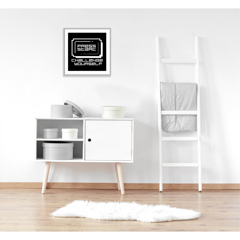 Décoration murale pour enfant challenge, H 27,5 po x l 27,5 po x P 1,19 po, Encadré de boîte argent