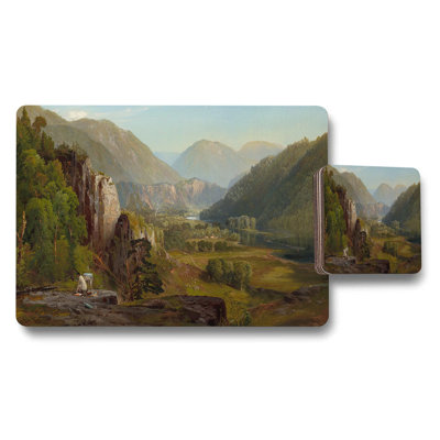 Fox Hunting Scene Placemat And Coaster Set With Redcoat Riders