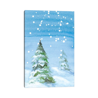 Snowy Pines 1 Piece Wrapped Canvas Painting
