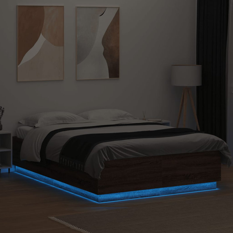 Budhu Bed, Brown Oak, 120 x 200cm