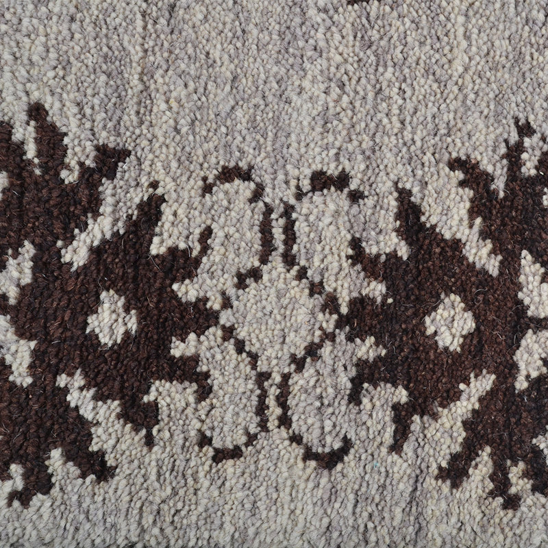 Tapis de couloir brun en laine noué à la main, Tapis de couloir 2 pi 6 po x 10 pi