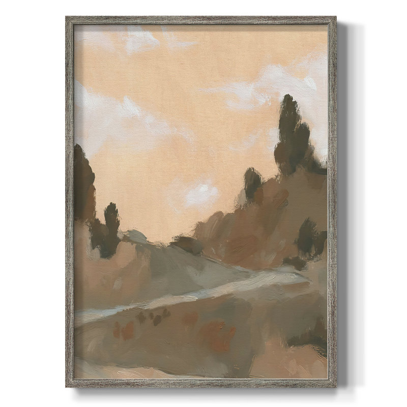 Hillside Walking Path V Framed Print - Solid Wood, 15" H x 12" W