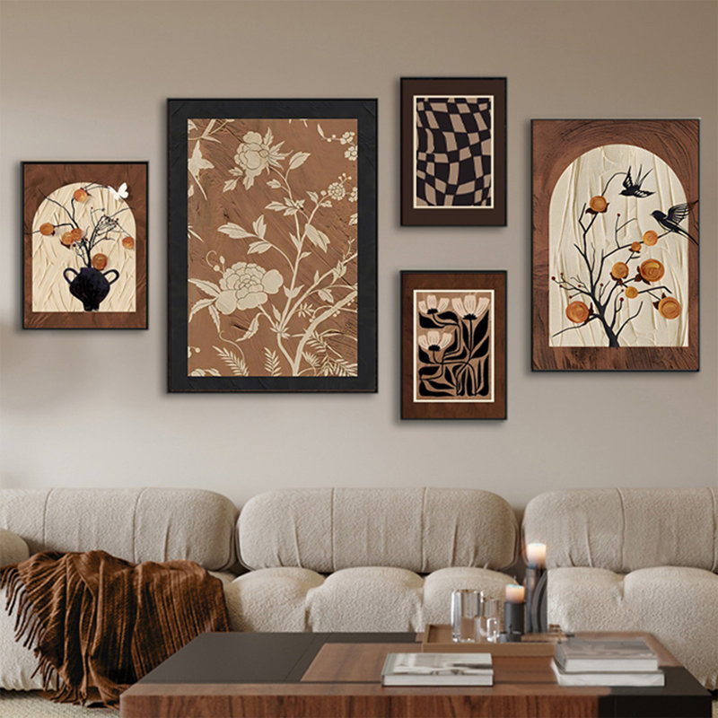 Ensemble d'art mural 5 pièces Mid-Century, H 27,56 po x l 19,69 po