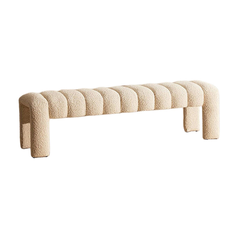 Banc rembourré en mélange de polyester Carraton, H 15,74 po x l 62,99 po x P 19,68 po, Beige