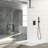 10 Inch Square, Dual Shower Head, Matte Black, Ceiling Mount, System, - Balanced Valve, Easy Installation, Handheld Function, Mounted,