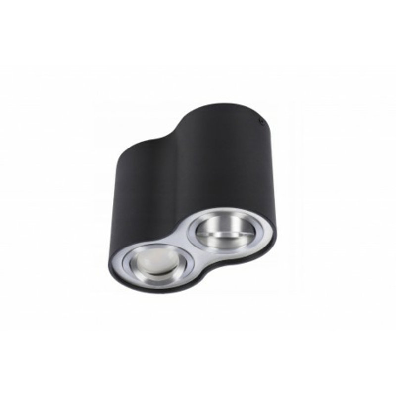 Bross Flush Mount, Black/Aluminium
