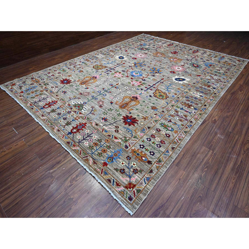 Tapis oriental en laine douce noué à la main 10 pi 0 po x 13 pi 8 po Sultani