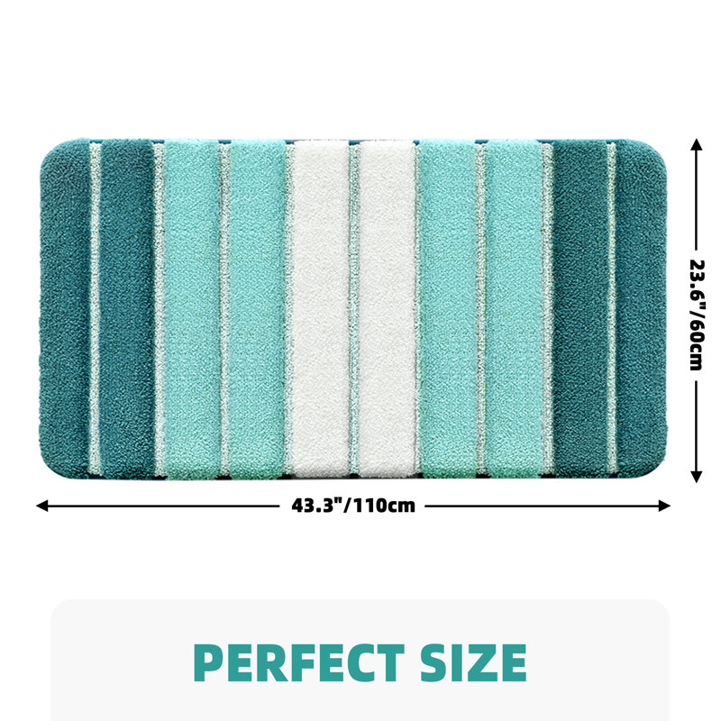 Danimir Microfiber / Microsuede Non-Slip Bath Rug, 24" W x 43" L, Green