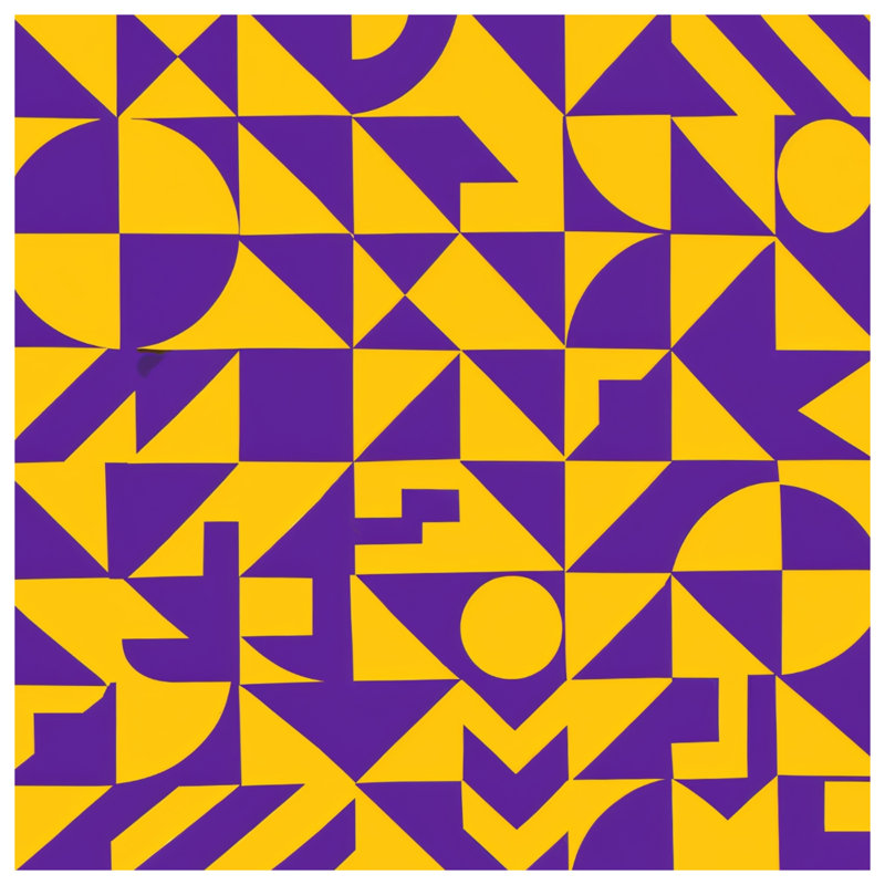 Couvertures de formes géométriques mauves et jaunes, 60in W x 80in H