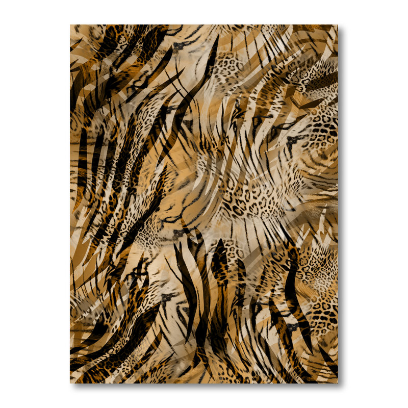 Léopard et tigre IV - Impression sur toile, H 20 po x l 12 po x P 1 po, Toile tendue