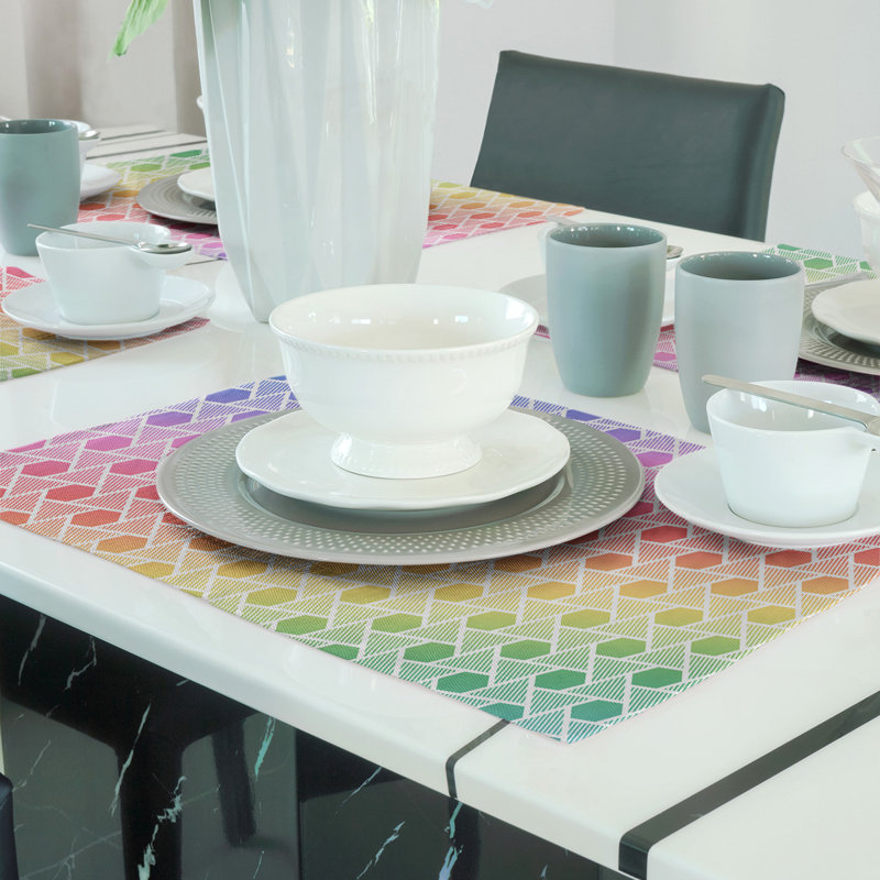 Récapitulatif de coton de 18 po hexagonals triangles, Arc-en-ciel, Sergé de polyester