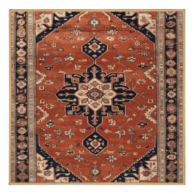 Machine Washable Persian Brown Area Rug