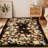 Garvee Washable Rug 3x5 Vintage Floral Rug Non Slip, Low Pile Thin Foyer Mat, Soft Non Shedding Indoor Carpets, Foldable Printed Floor Covering for Entryway Laundry Room, Black-1647393654