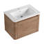 Meuble-lavabo mural 28 po avec lavabo en céramique blanche et porte à fermeture en douceur, emballage KD, contreplaqué