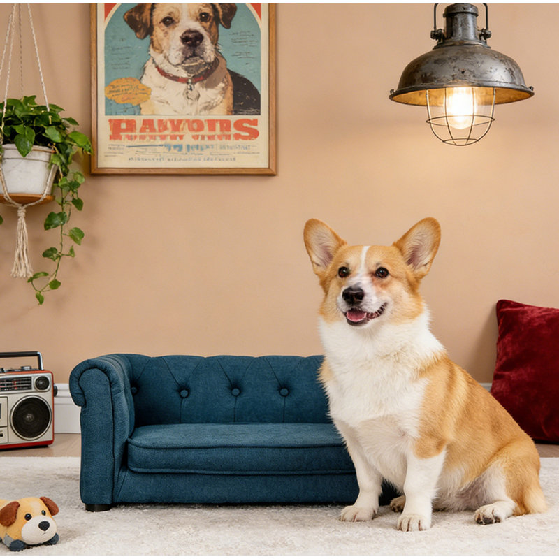 Canapé-lit pour chien durable, Bleu
