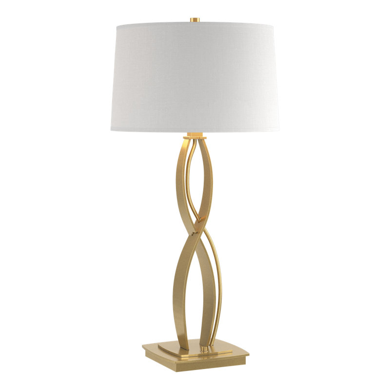 Almost Infinity Table Lamp, Modern Brass, Natural Anna
