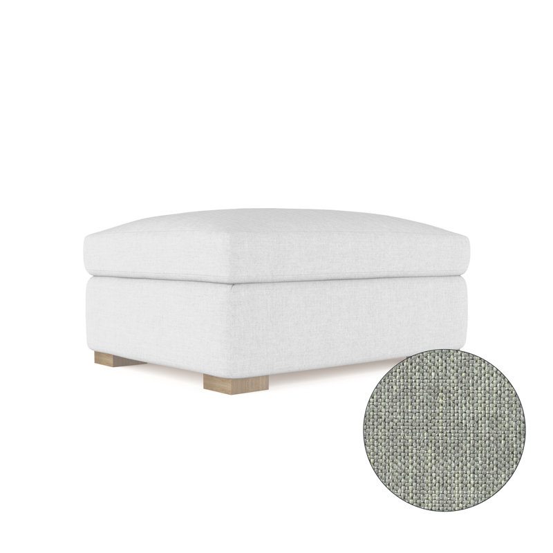 Crosby Ottoman, Plush Velvet Oyster, Dark Brown