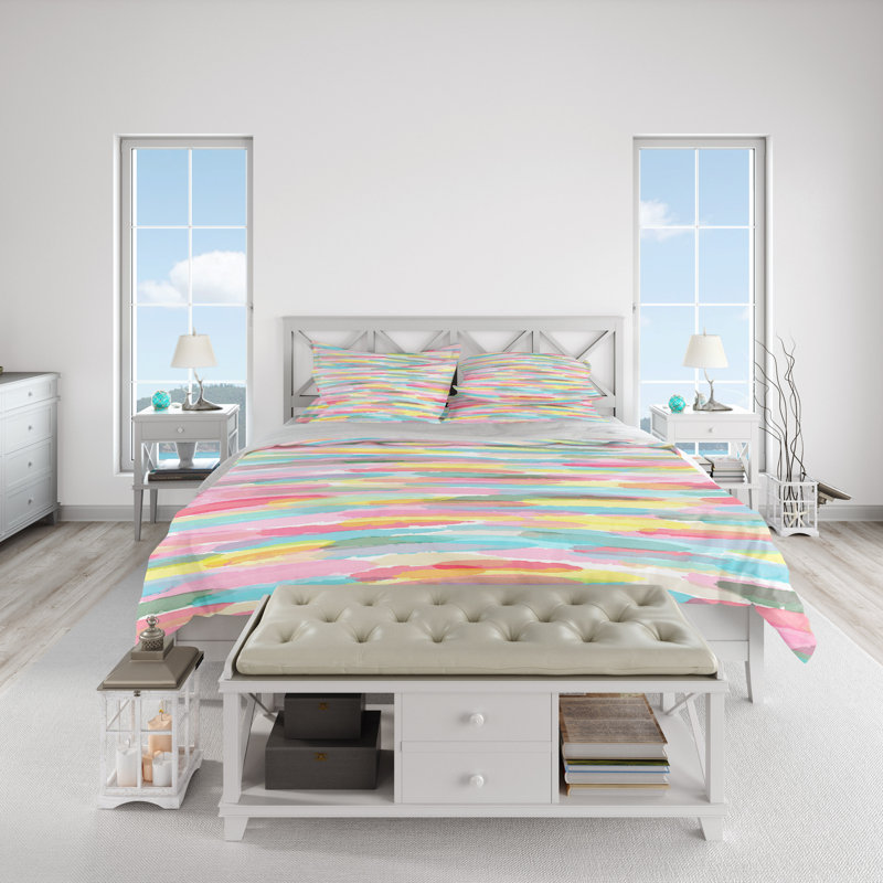 Striped Duvet Cover, Twin Duvet Cover + 1 Queen Sham