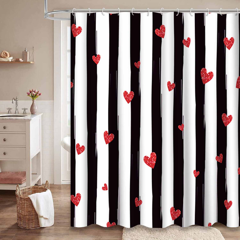 Rideau de douche scintillant à motif de confettis blancs avec 12 crochets, L 72 po x l 78 po