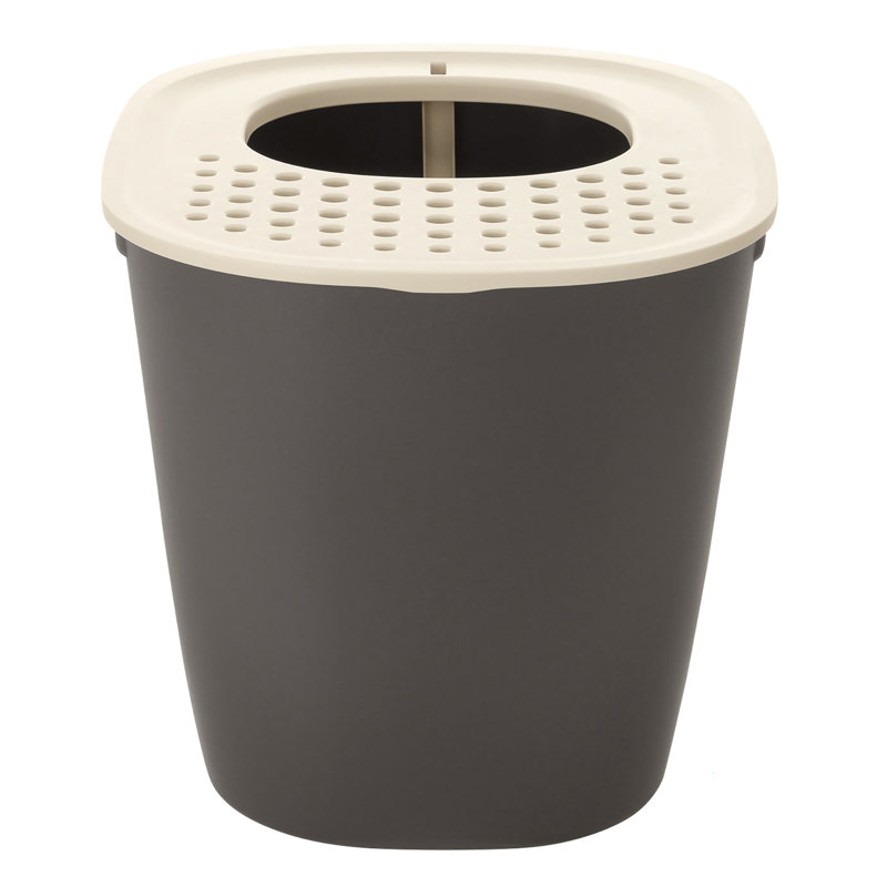 Plastic Enclosed Litter Box with Scoop, Brown