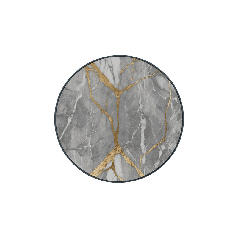 Machine Washable Black Area Rug, Round 6'