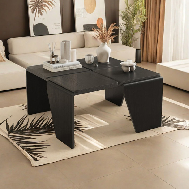 Modern Minimalist Coffee Table, Black