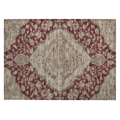 Machine Washable Indoor/Outdoor Cicel ACN1151 Garnet Rug