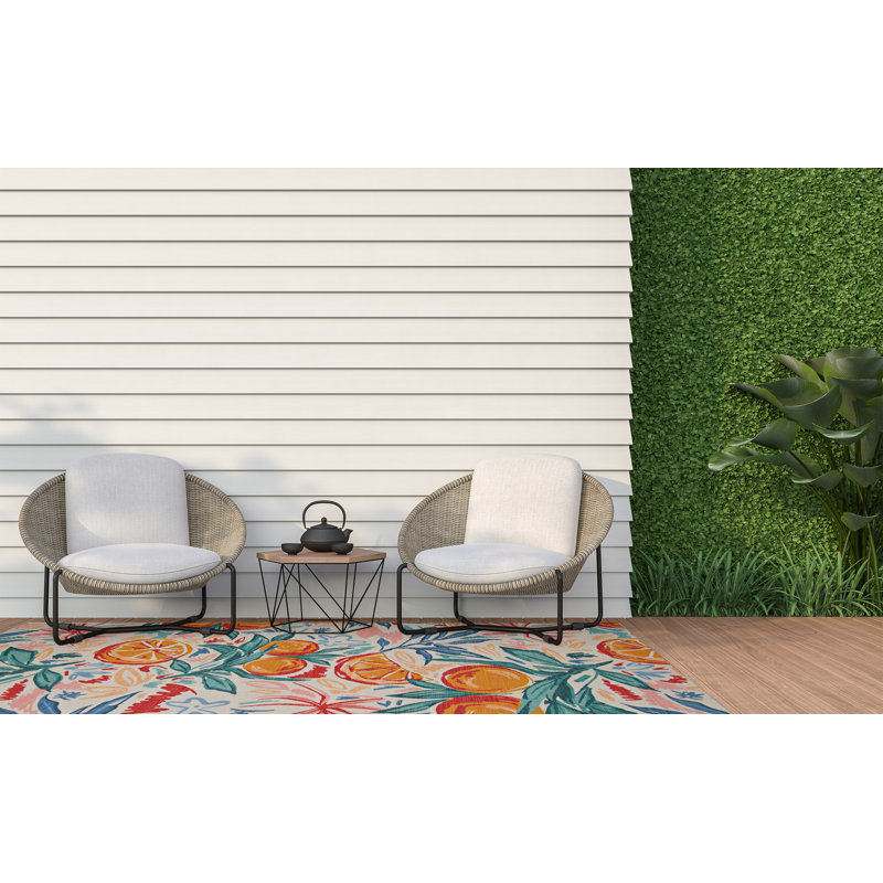 Tapis ivoire orange Ernetta Penssacola, Rectangle 7 pi x 9 pi