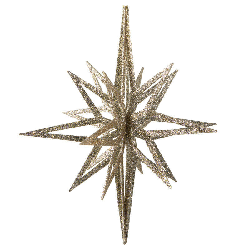 Ornement étoile scintillante Vickerman 3D, Champagne, H 16 po x l 14 po x P 14 po