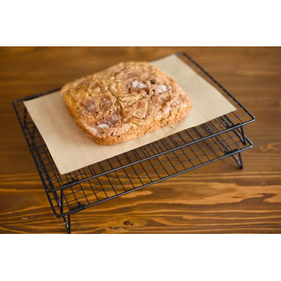 2 Pack 13 x 9 Inch Foldable Wire Cooling Racks with 50 Parchment Papers for Baking