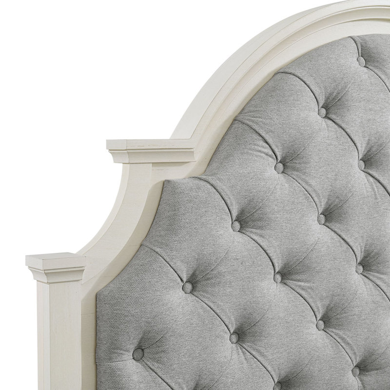 Hilja Picket House Furnishings Ulysses Youth UPH Bed in White, Full