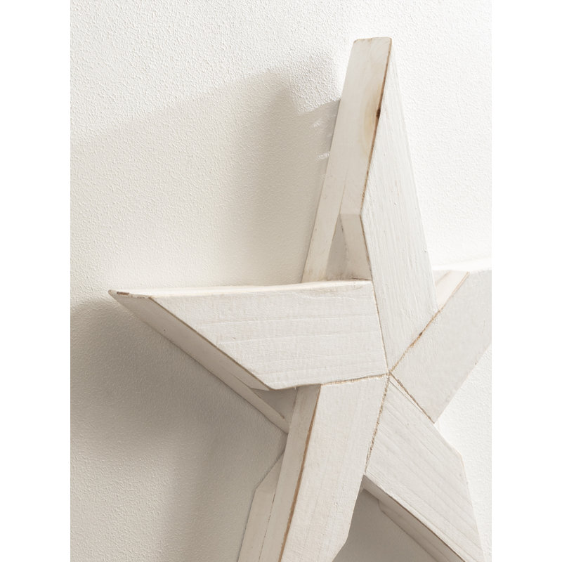 White Wooden Dimensional Star Wall Decor Set
