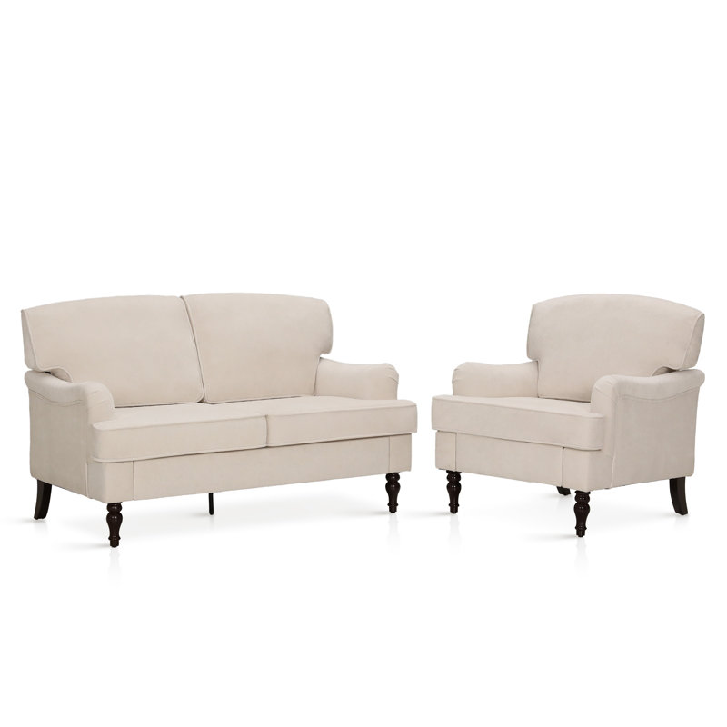 Three-seater Solid Wood Sofa With Linen Fabric, Beige