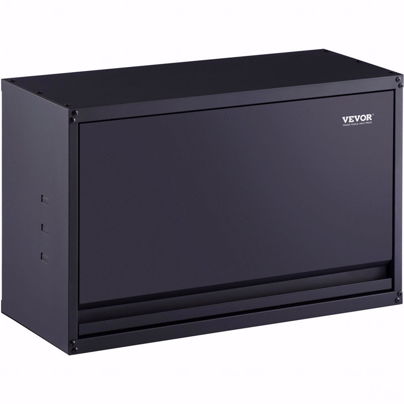 Metal Storage Cabinet, Tall Wall-Mounted Powder-Coating Steel Garage Cabinet With Adjustable Shelf, Press To Lock And Open Door