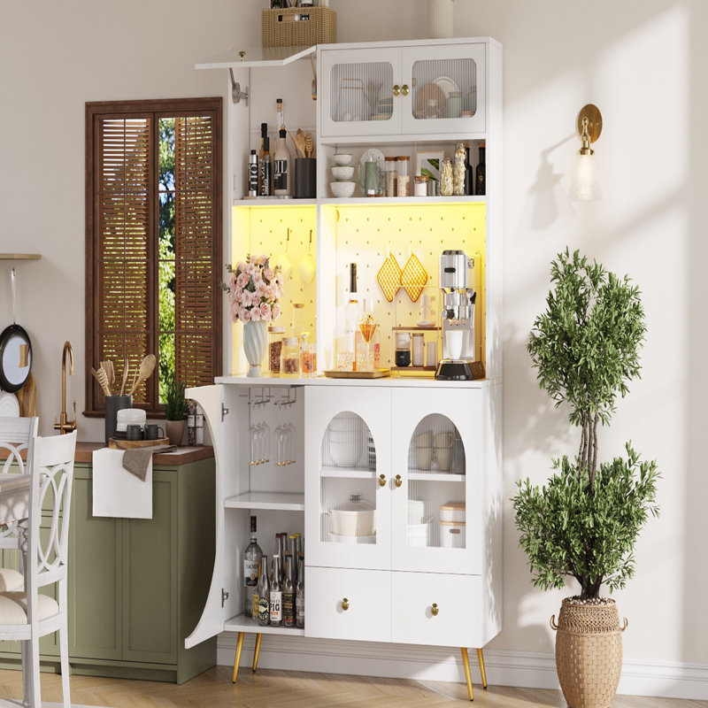 176 cm H Glass Kitchen Pantry