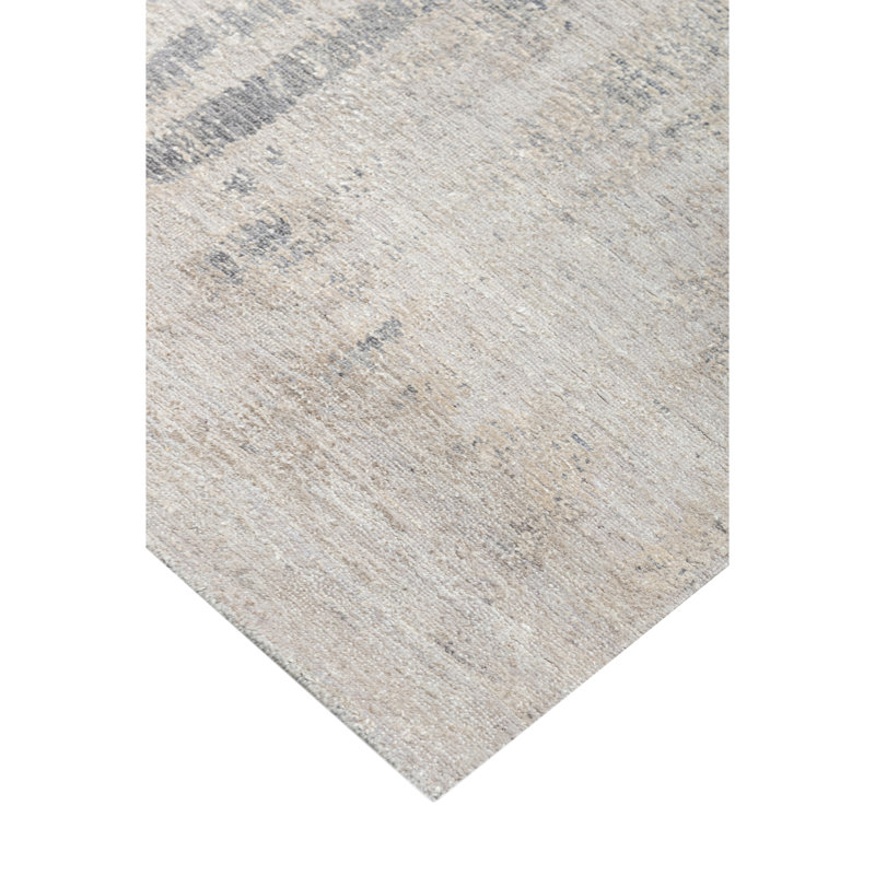 High-Quality Hand-Knotted Grey And Silver Area Rug, Rectangle 12' x 15'