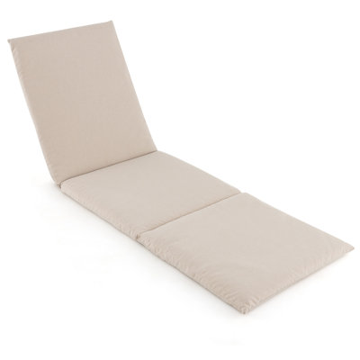 Chaise Lounge Cushion Set Indoors Outdoors Tri-Fold Lounger Pad With Hook