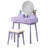Purple Vanity Stool - Contemporary Design With Stool, Solid Frame, , 32.1"D Dimension Wood Vanity, Organize Your Makeup Essentials-1739380041