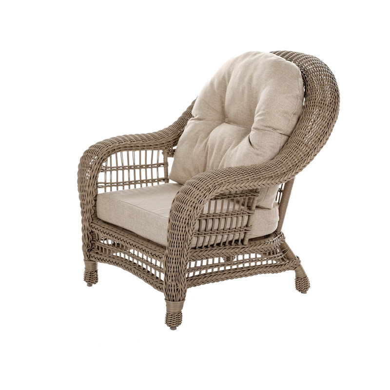 Chaise de jardin d'extérieur blanche avec coussins et repose-pieds