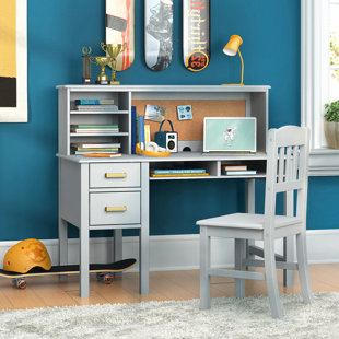 Kids Parke White Desk and Hutch