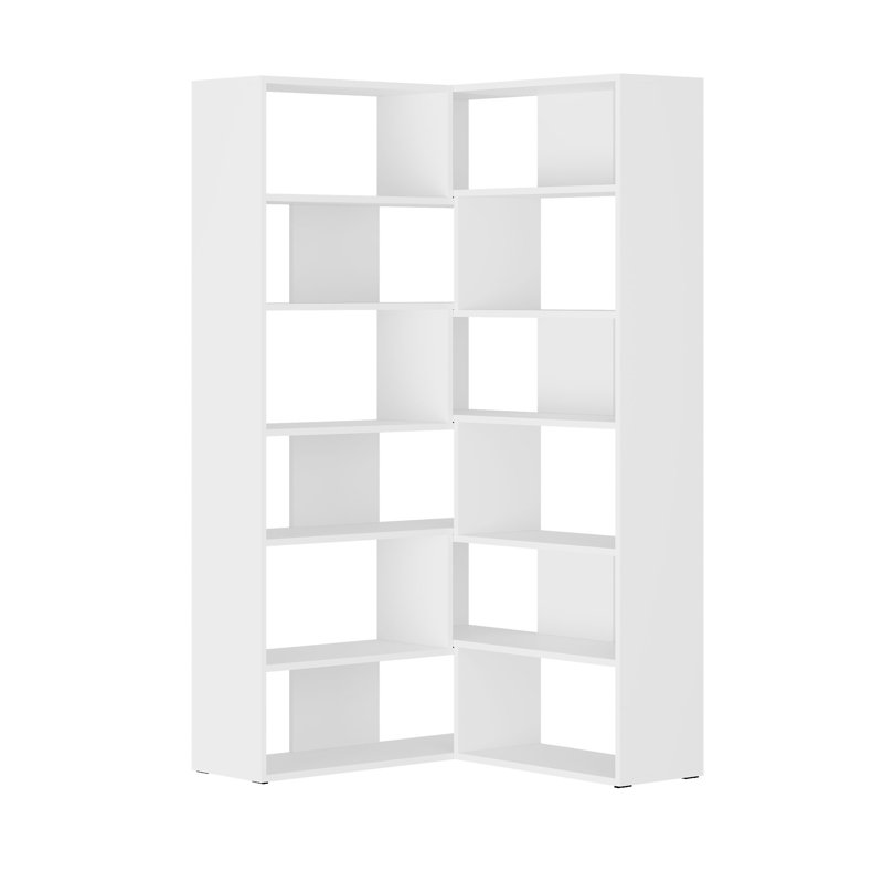 Amalda Corner Bookcase, White