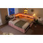 Lit de jour simple TG avec très grand lit avec lumières DEL, USB et lit gigogne escamotable, rose