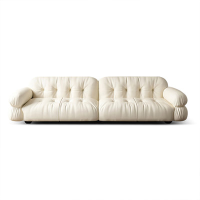 Canapé modulaire blanc en similicuir