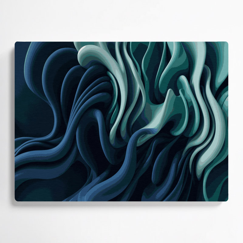 Art mural bleu Biomorphic Abstraction 26, H 20 po x l 30 po