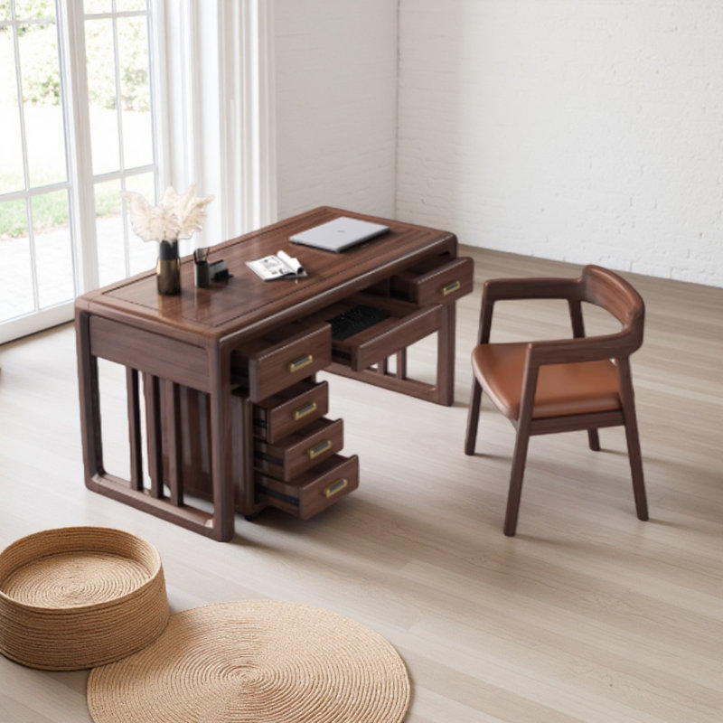 Walnut wood solid wood combination desk