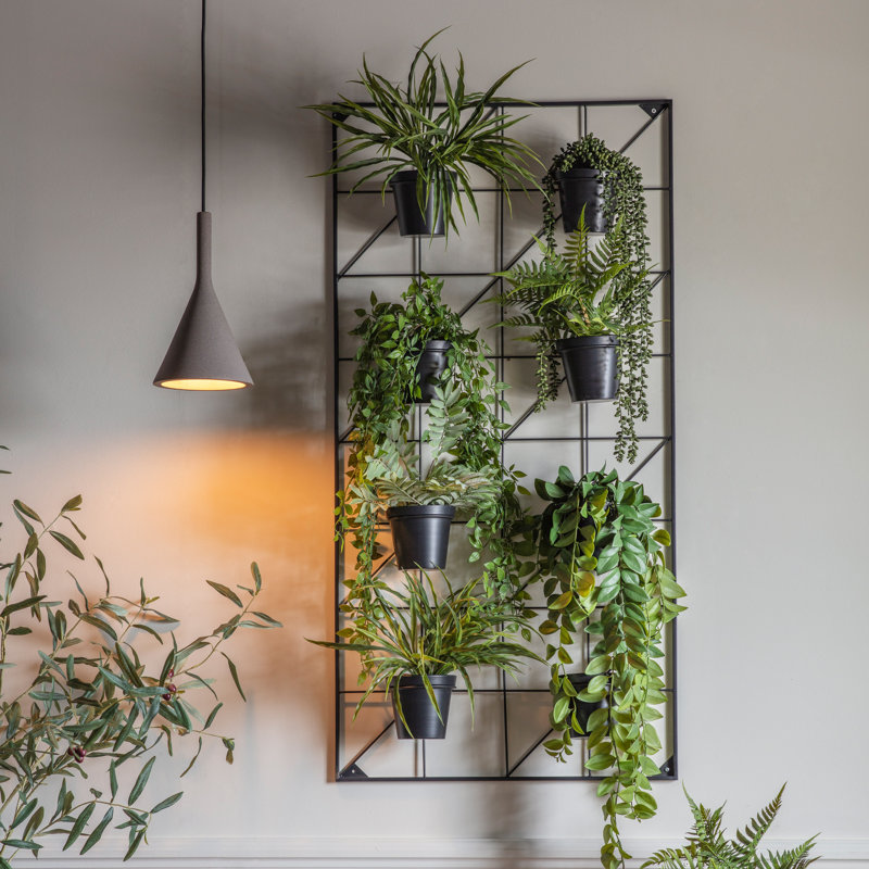 Wall Planter, 120cm H x 60cm W x 14.7cm D, Black