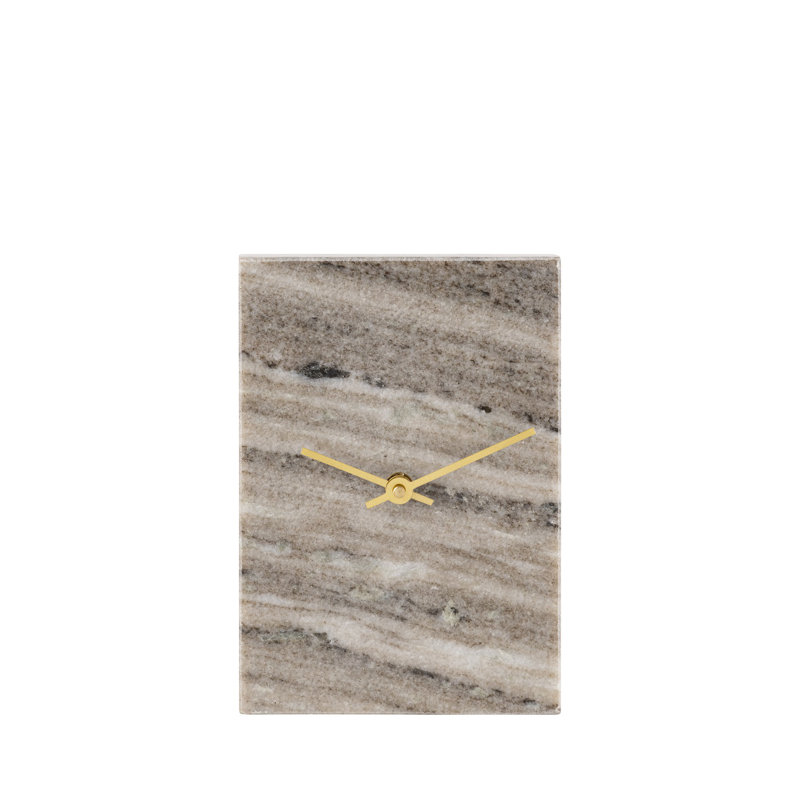 Petite horloge de table Morchino, H 17 po x l 11 po x P 12 po, Gris