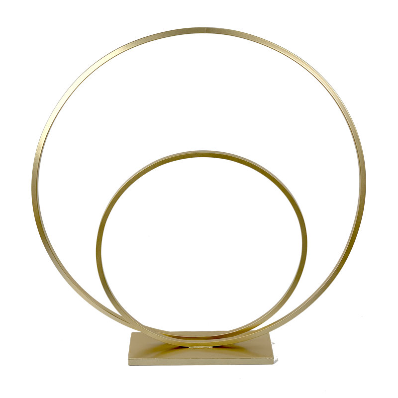 Sculpture décorative double cercle, H 16,25 po x l 15,5 po x P 3,9 po