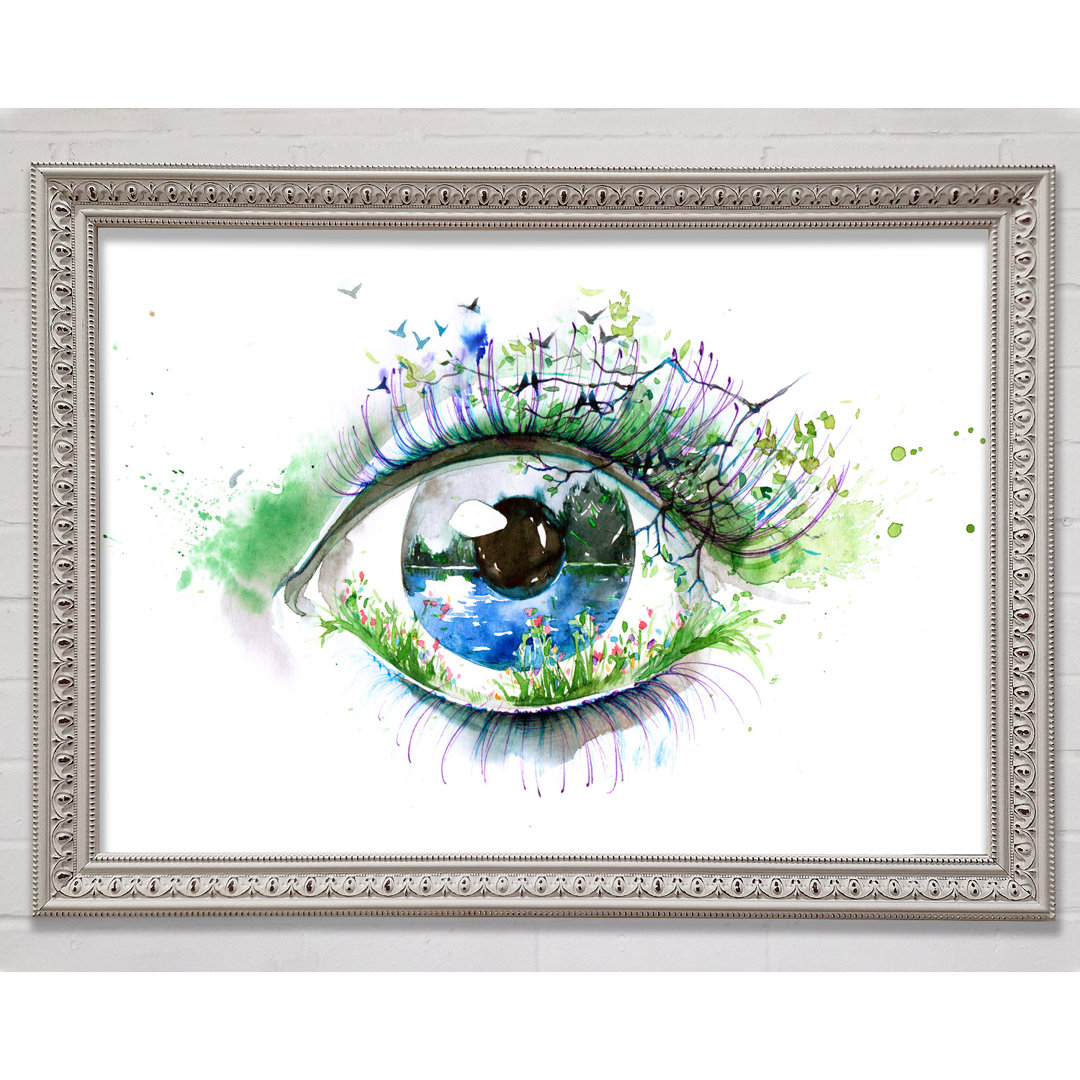 Aquarell Natur Auge - Einzelner Bilderrahmen Kunstdrucke