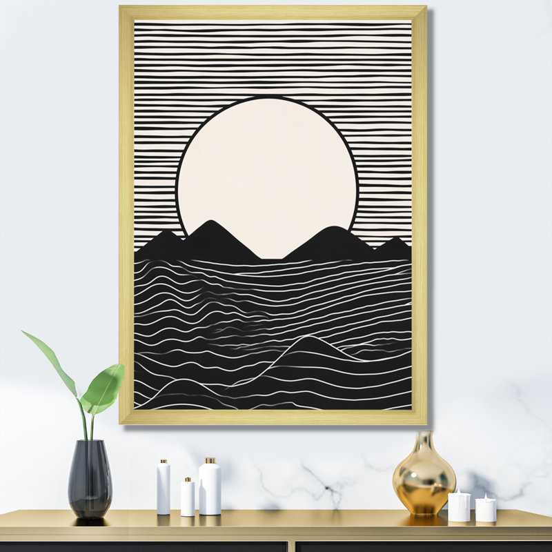Simple horizon I sur toile, Cadre doré à une seule photo, H 40 po x l 30 po x P 1,5 po